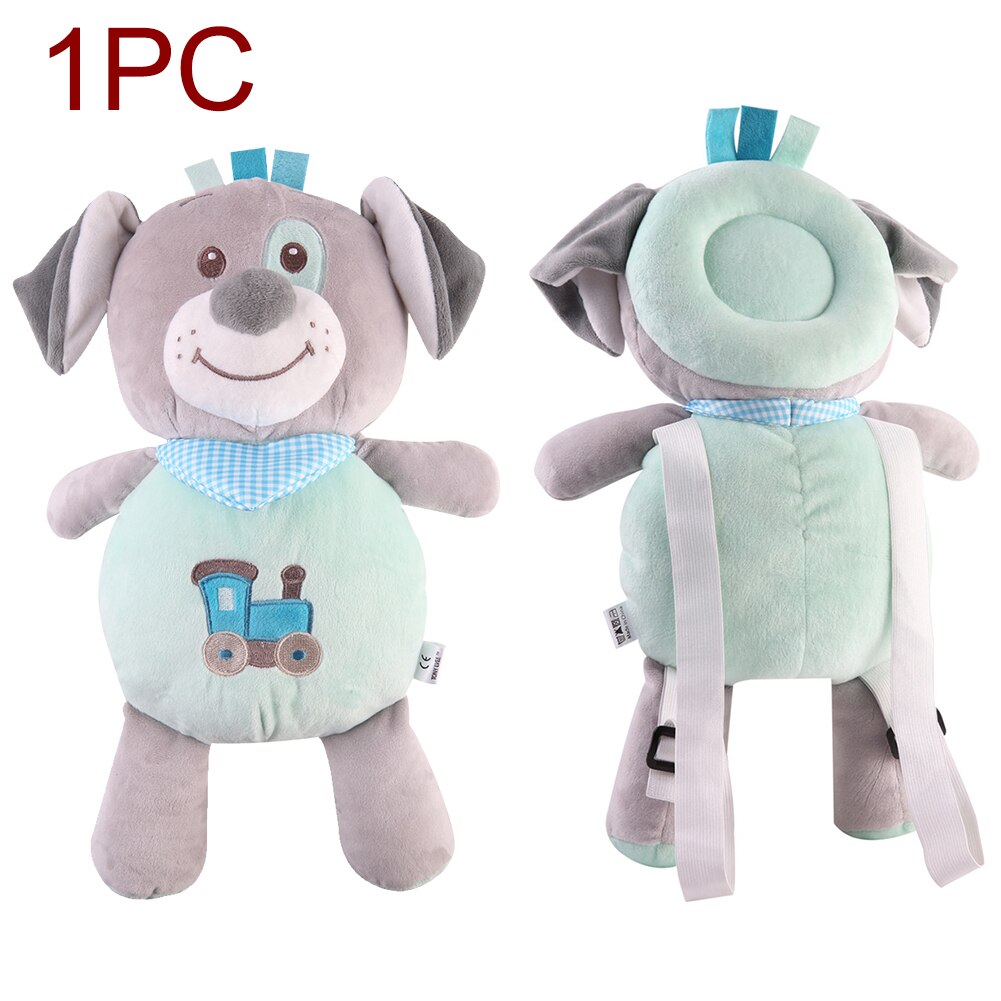 Cute Nursery Anti-Break Pillow Baby Home Soft Head Protection Pad Adjustable Strap Buffering Infant Cartoon Sit Walk Learning