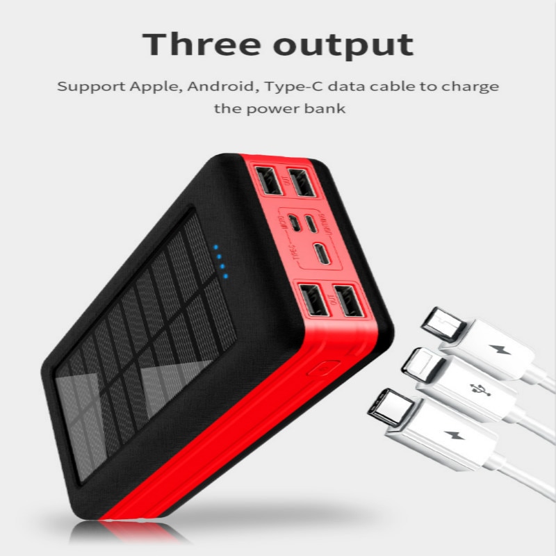 Solar Power Bank 99000mAh Large Capacity Portable Charger For Samsung Xiaomi Iphone LED PowerBank 4USB Outdoor Fast Charging