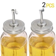 Mason Jar-Tapas para boquilla, tapas para infusiones de aceite, dispensador cerrado de licor de aceite con tapa de botella de boca Regular, tapa de agujero: Default Title