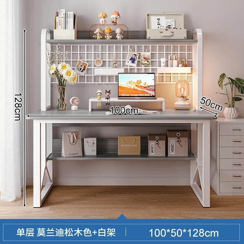 Bureau Desktop Computer Bureau Boekenplank Geïntegreerd Bureau Eenvoudige Slaapkamer Student Leren Schrijftafel Home Des: Rode wijn