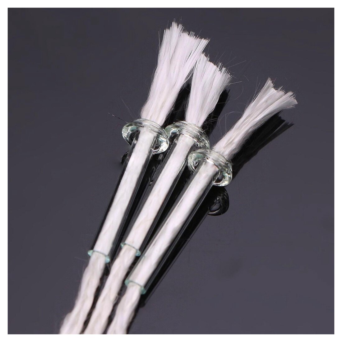 3Pcs Glass Tube Oil Lamp Wick Holder Adapter with 4.7 Inch Round Cotton Wick White