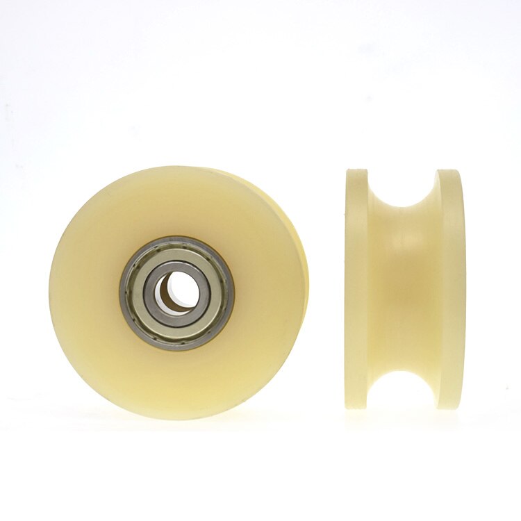 2pcs 6201zz dual-bearing sheave U-slot nylon wheel cable rail wheel r10 guide wheel PA66 wear 12 x 70 x 32