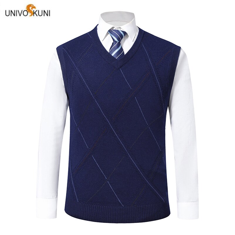 Pull Sans Manches Col V Homme - En Acrylique/polyester, Coupe Ajustée, Décontracté Et Chaud