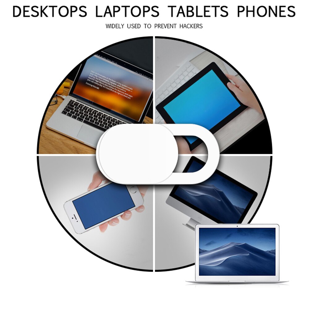 6 pçs universal webcam adesivo plástico preto/branco capa de câmera capa protetora webcam len etiqueta para portátil lente do telefone móvel