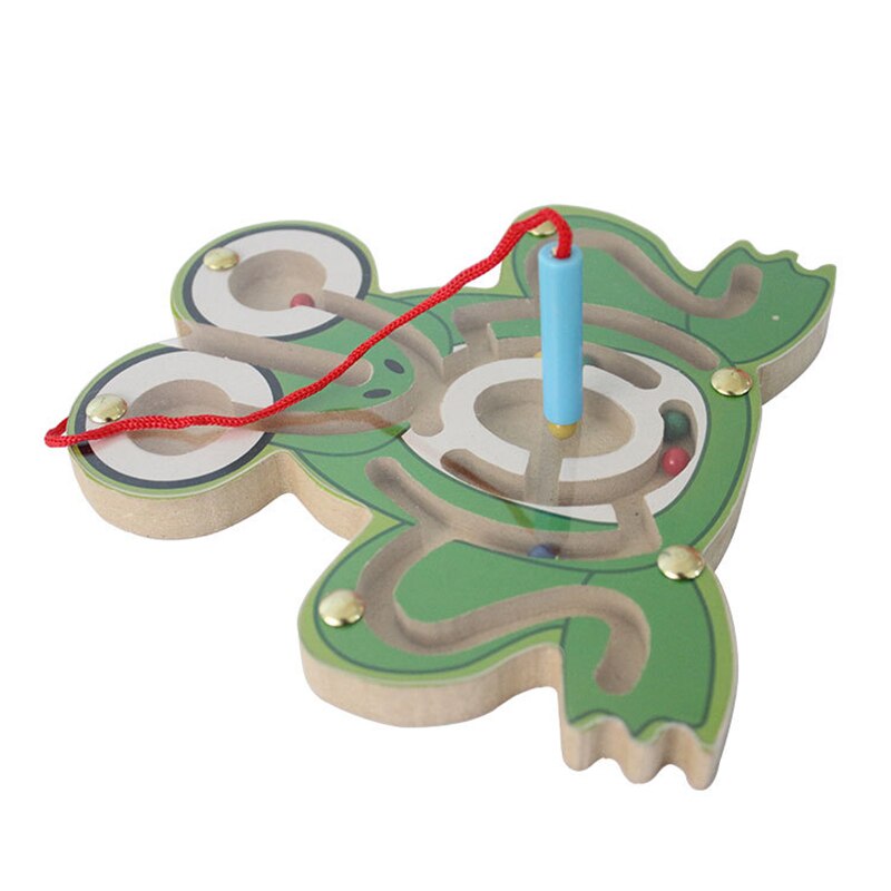 Magnetische Doolhof Houten Puzzel Labyrint Cartoon Dierlijke Vorm Kinderen Vroeg Leren Educatief Intellectuele Game Speelgoed Voor Kinderen