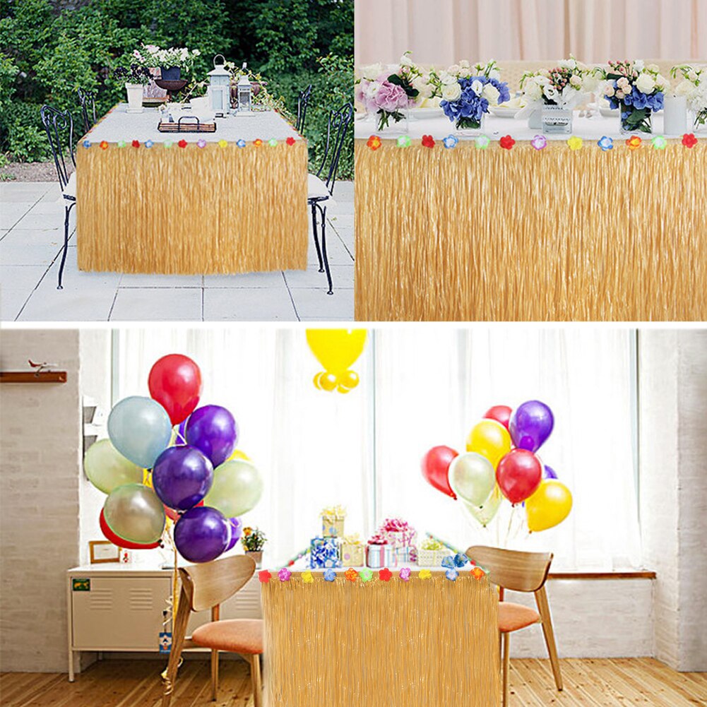 Hawaiian Tafel Rok Decoratie Set Honingraat Ananas Flamingo Kleine Paraplu Fruit Stro Combinatie Hula Festival Party Deco