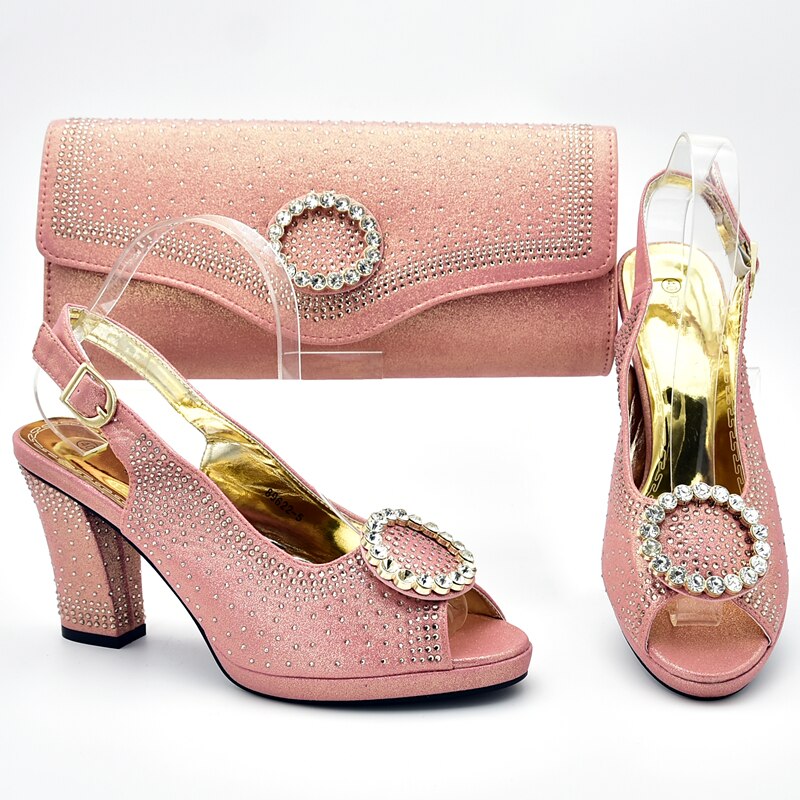 Neue Italienische Schuhe mit Passenden Taschen Set Verziert mit Strass Afrikanische Schuhe und Tasche Set für Party Frauen Schuhe Sommer