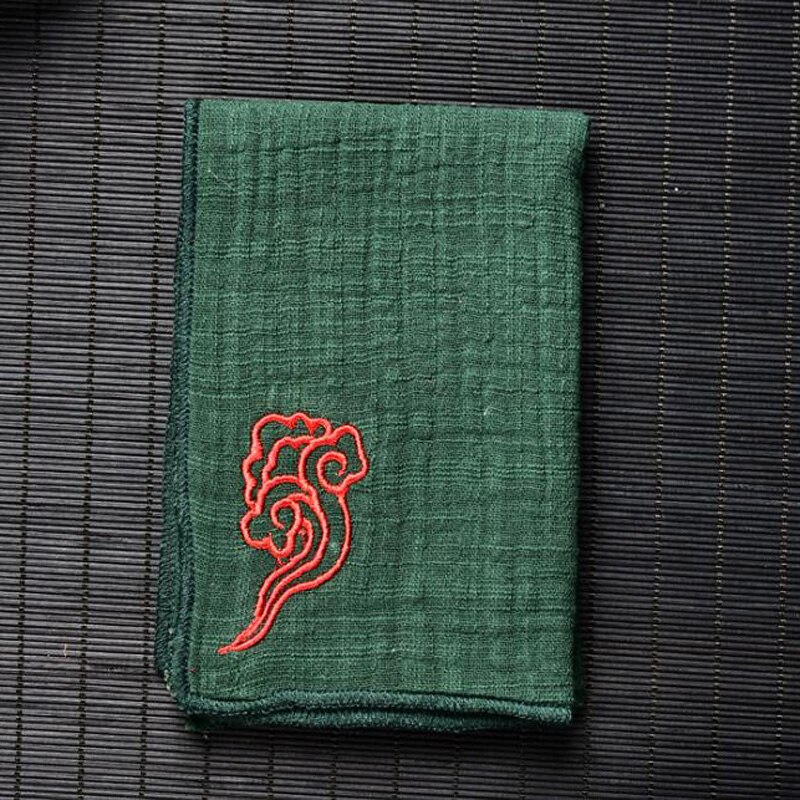 2 st 28 x 19cm enkla broderade kökshanddukar teservetter kökshandduk traditionell kinesisk stil liten storlek: Grön design 2