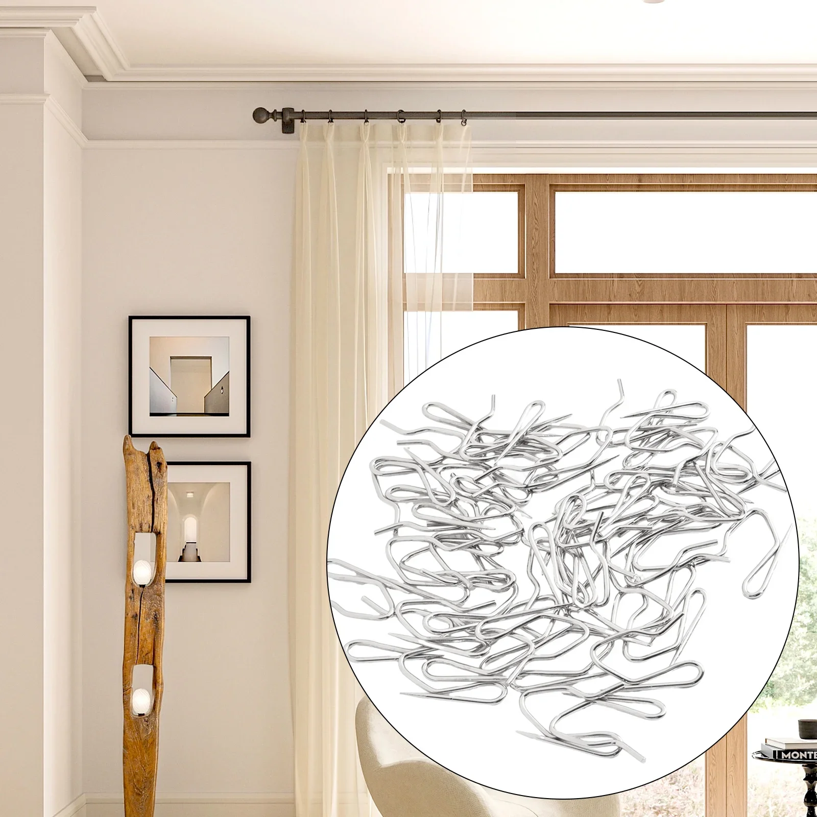 Ganchos de gancho para cortina, colgador de cortinas, Clips de ducha, herrajes para ventana, pasadores colgantes de acero inoxidable pesado, 10/20/50