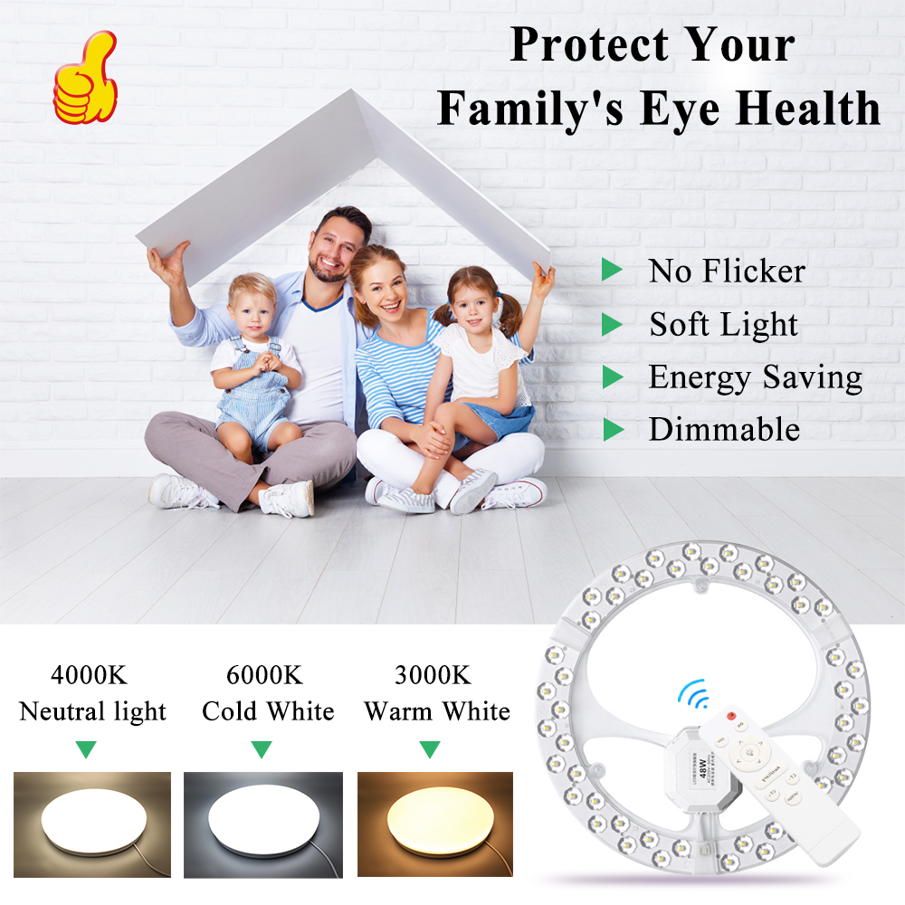 Ceiling Light Led Panel 220V Dimmable Replacement Led Module For Ceiling Lamps＆Fan Lights 48W Round Circle Led Light Panel Board
