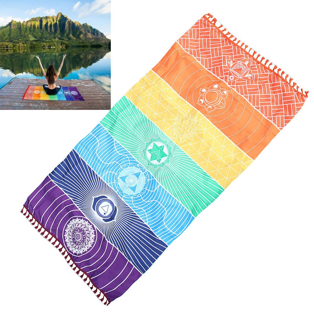 Arco-íris praia tapete mandala cobertor tapeçaria tapeçaria toalha yoga macio casa decoração unsex boa qualidade produto