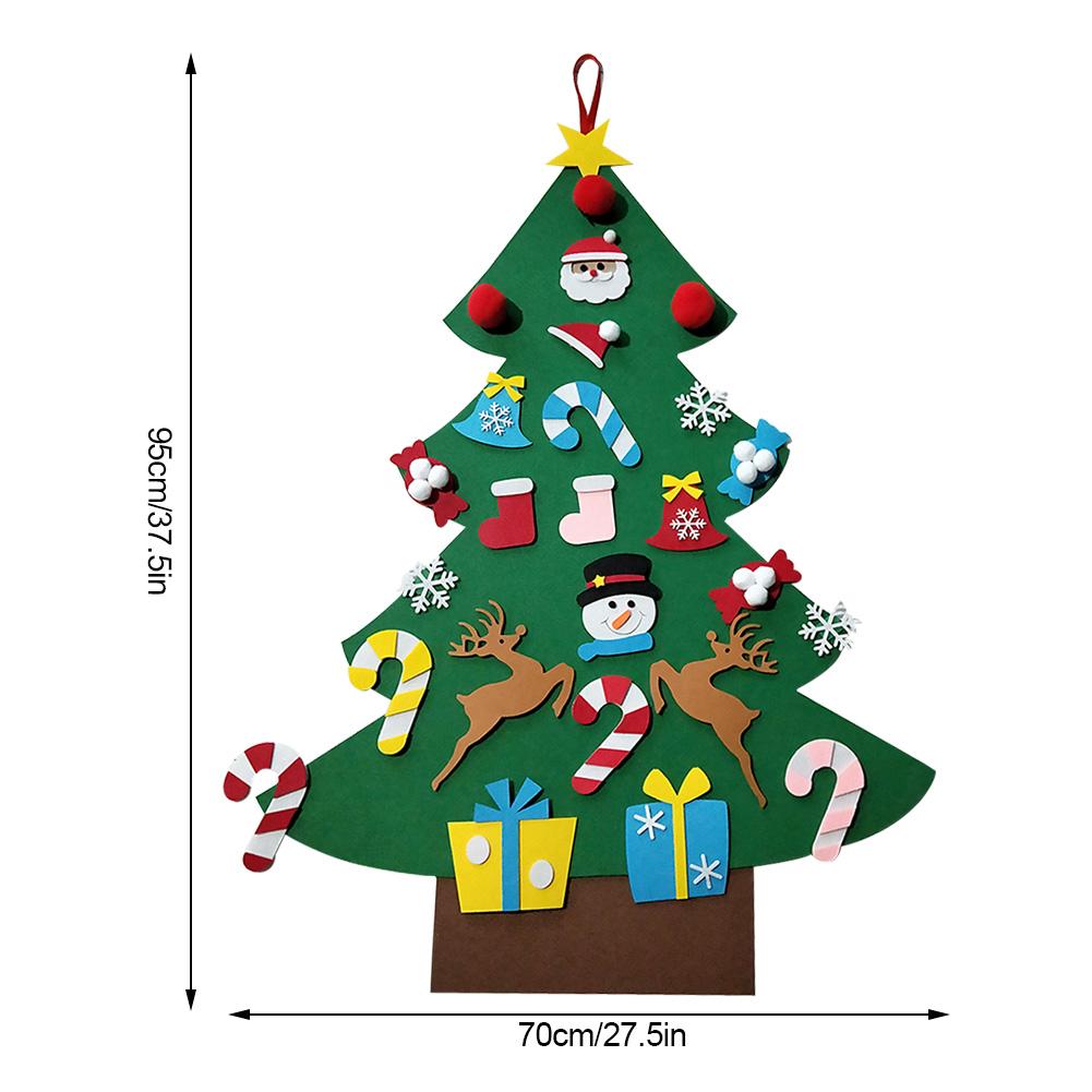 3.12Ft Voelde Kerstboom Voor Kids Diy Kerstboom Met 26Pcs Ornamenten Voor Kinderen Xmass Thuis Deur Muur navidad