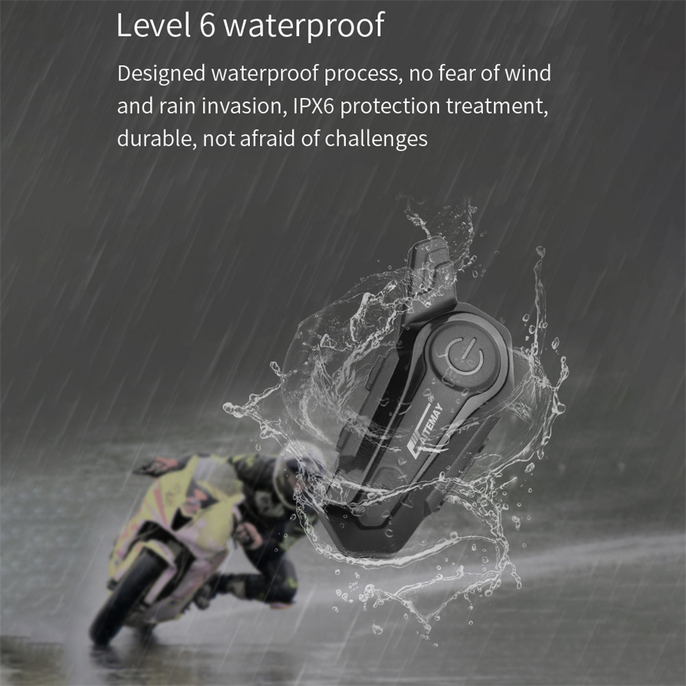Kebidu-oreillette Bluetooth pour moto, appareil de communication pour casque, Intercom pour 2 motocyclistes, sans fil, portée 100M, musique