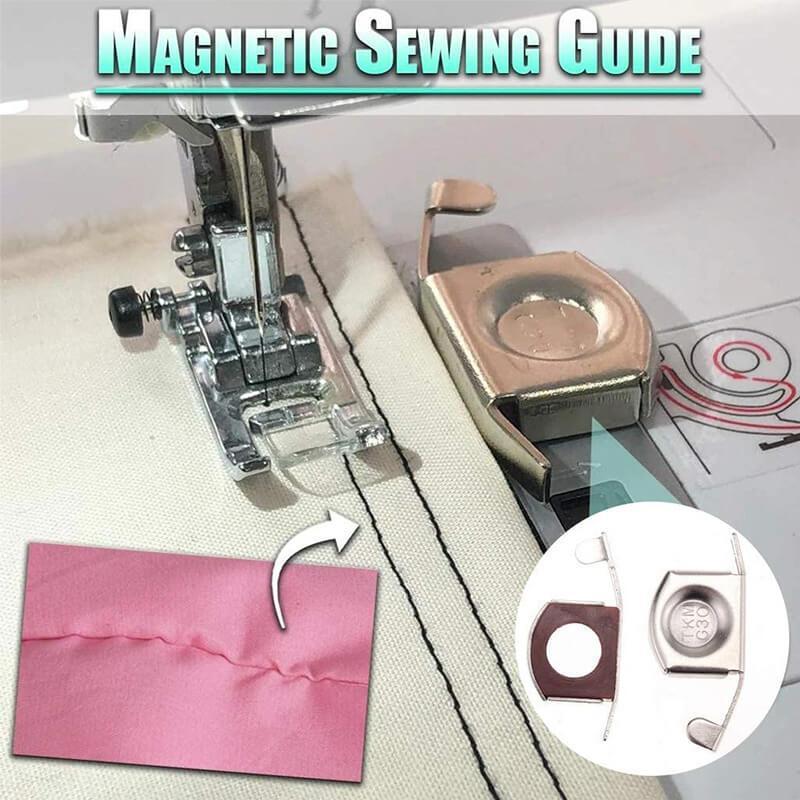 Guía de costura magnética de 2 piezas, máquina de coser artesanal hecha a mano, pie de presión, máquina de coser doméstica e Industrial, guía de pie para coser