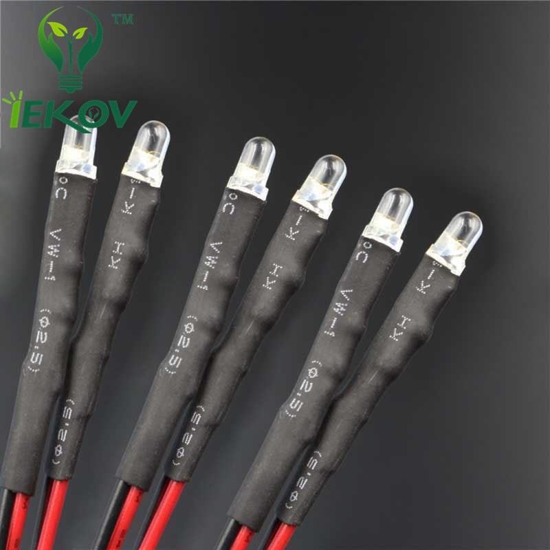 20 stks LED 3mm LED UV Purple DIODE 9-12 v Pre-Wired Weerstand Emitting Diod Ronde DC 20 cm Pre Wired LedS Lamp Licht DIY