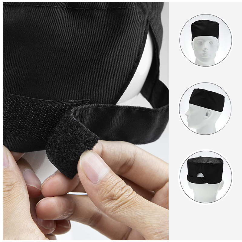 Kokkeluer til menn og kvinner kokkeluer til japansk koreansk matlaging, tykk, tynn nettflat lue til sushikelner