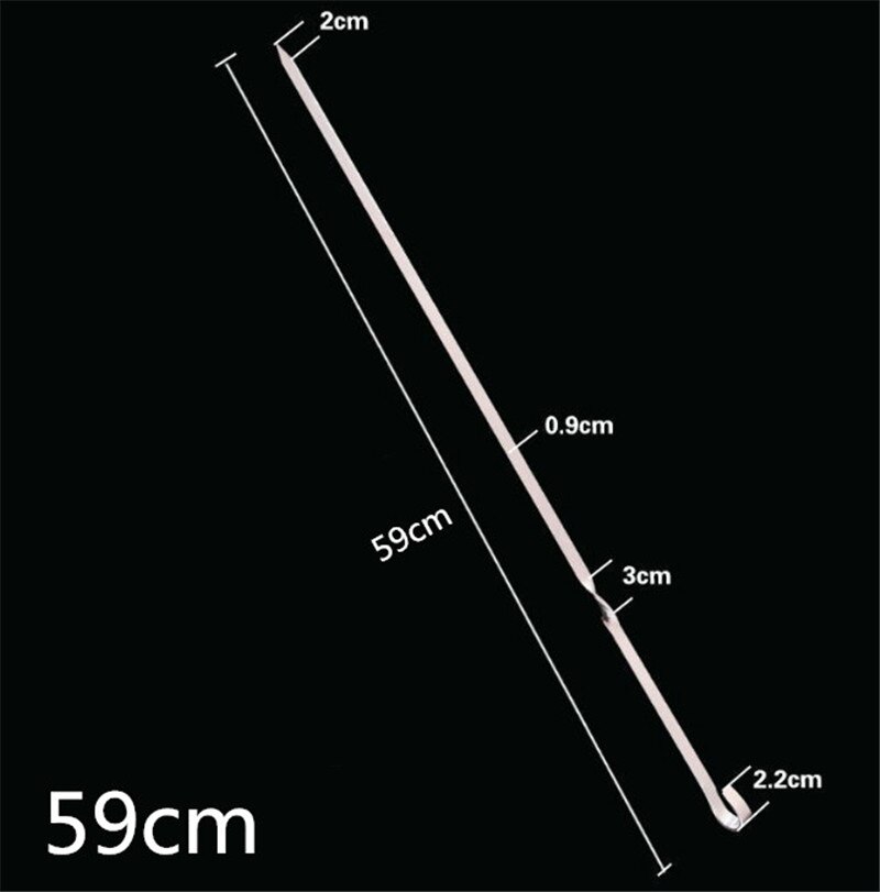 10 st 50cm 60cm stora långa rostfria grillspett grilla bbq nål grill breda shish kabob pinnar platt kött kebab gaffel: 10 st 59cm