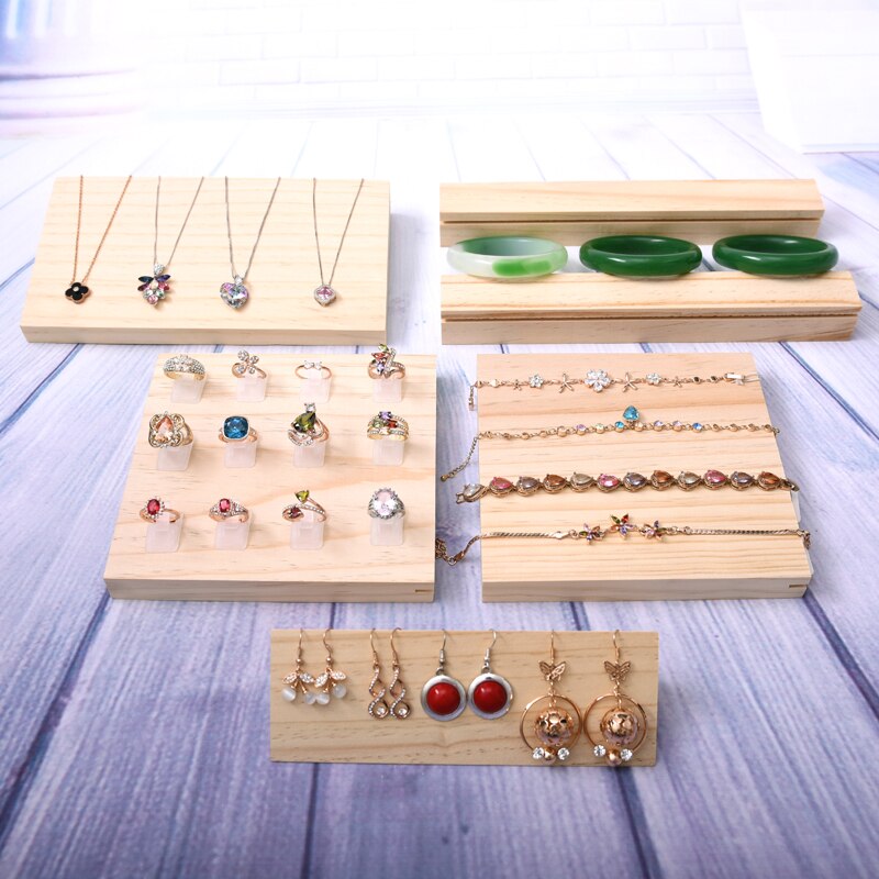 Wood Jewelry Display Tray Wood Ring Tray Pendant Tray Bracelets Display Holder Bangle Holder