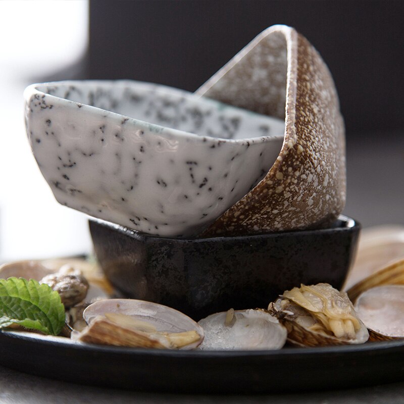 Japanese Style Square Saucer Home Soy Sauce Dish Ceramic Tableware Dish Sauce Plate