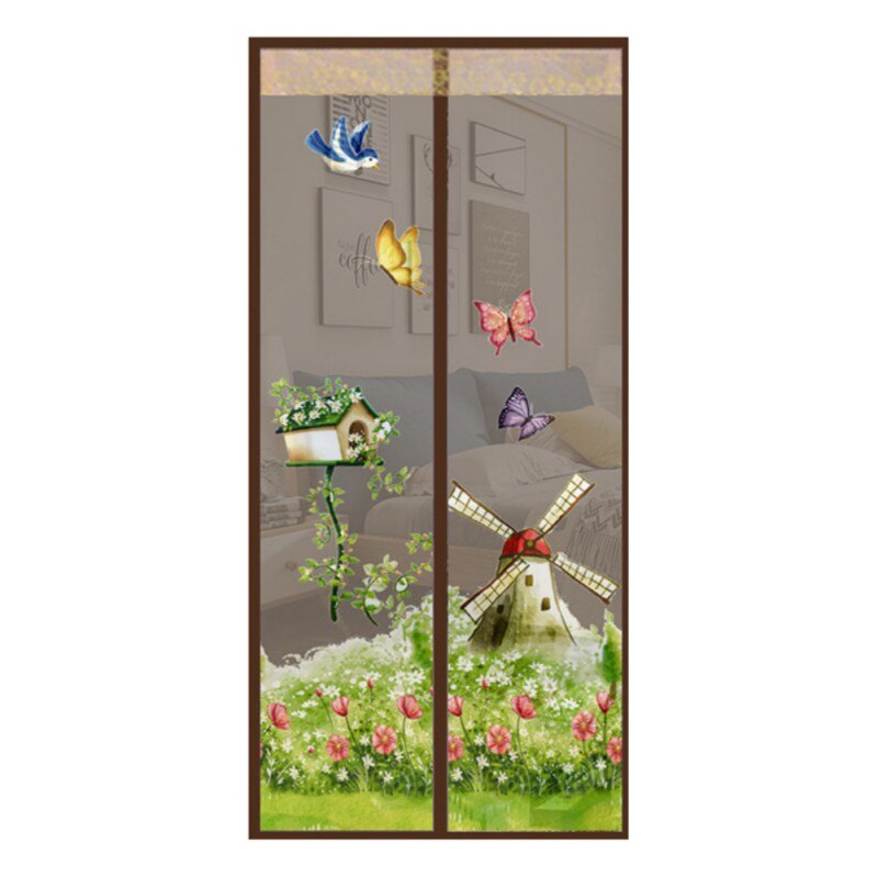 Mosquitera magnética de cifrado, cortina repelente de Mosquitos de estilo de casa con flores, evita que los mosquitos entre en el interior: 85C / 100x210cm
