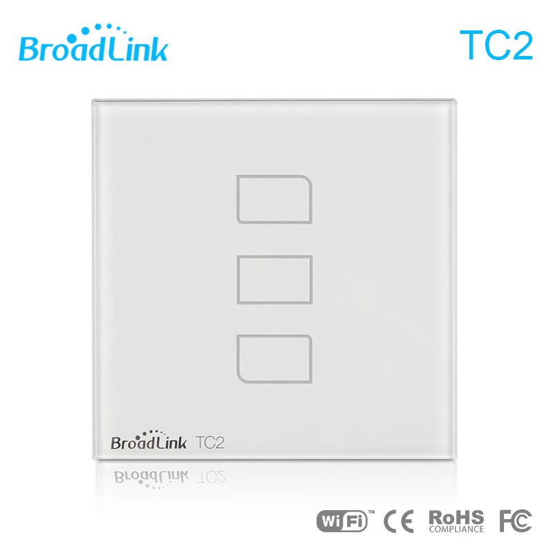 Broadlink  tc2 1 bande /2 bande /3 bande / eutouch  rf433 wifi vægafbryder enkelt kontrol trådløs wifi remotel kontrol væglys: Eu 3 bande