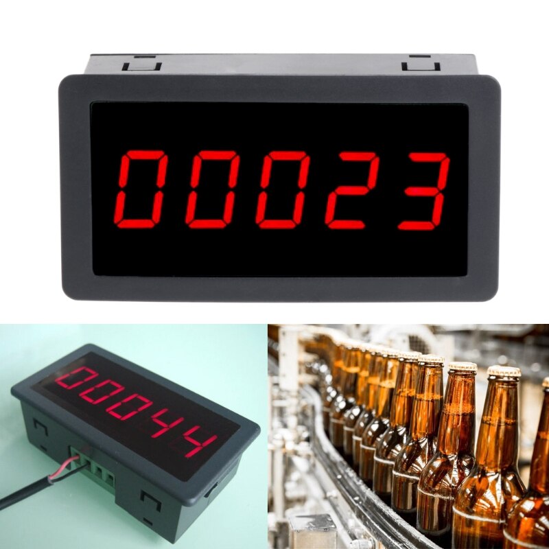 DC 12-24V Red 5 Digit 0.56" LED Panel Counter Meter Up Plus Totalizer 0-99999 U1JB