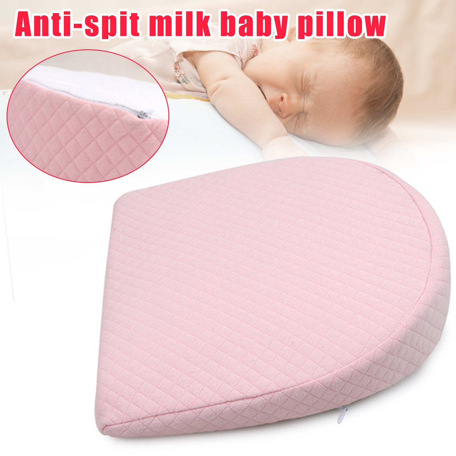Bomull anti -reflux kudde rund fyrkantig andas nyfödd sluttning kudde antislip hudvänlig för baby  s7