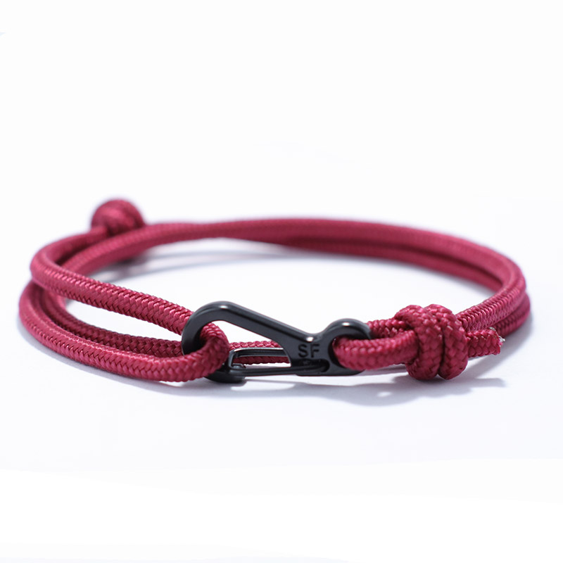 Eenvoudige Stijl Paracord Armband Heren Handgemaakte Glijdende Verstelbare Nautische Braslet Outdoor Camping Strand Vrijetijdsaccessoires Joias: Rhodium Plated