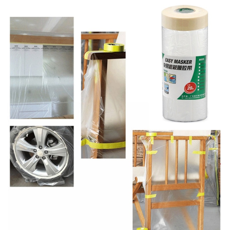Pre-Taped Masking Film Painting Protection Covering Film Masking Tape Protective Film