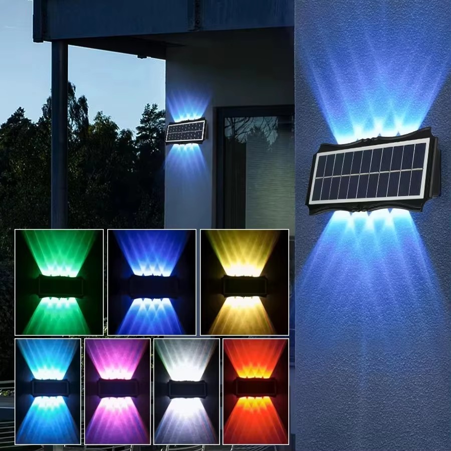 4/6/8LED zonne-wandlamp buiten tuin decoratieve verlichting op en neer lichtgevende verlichting voor veranda tuin buiten balkon straat