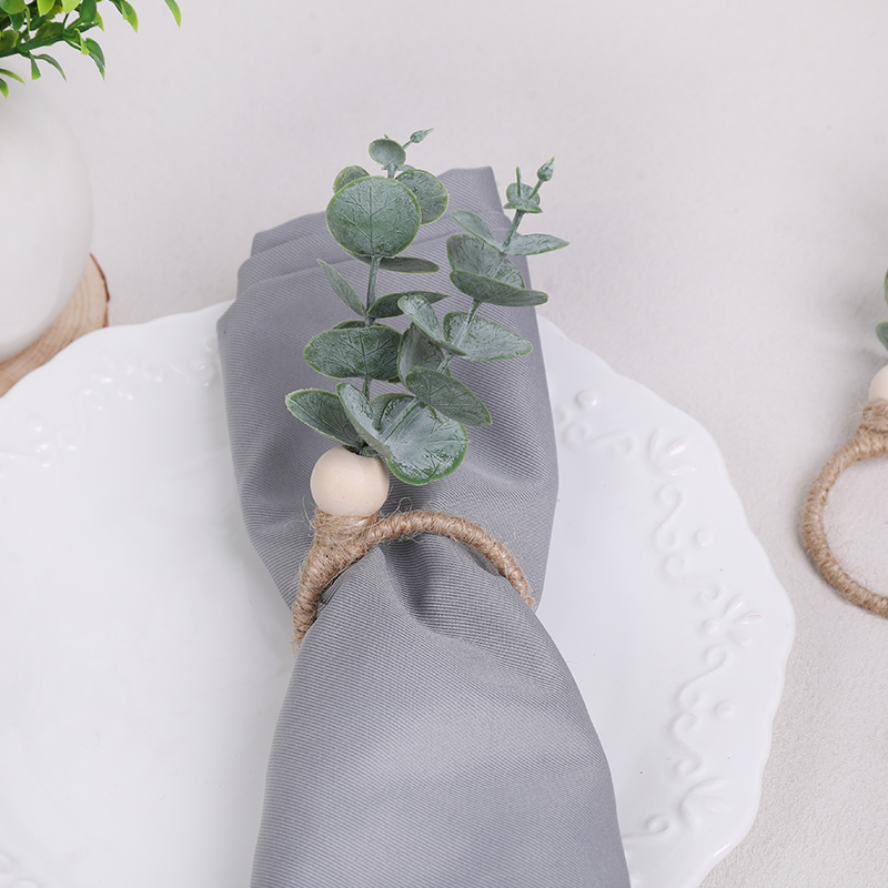 24/1Stck Hochzeit Serviette Ringe Eukalyptus Blätter Serviette Halfter Schnallen Frühling Ostern Hause Tisch Dekoration Geburtstag Party liefert