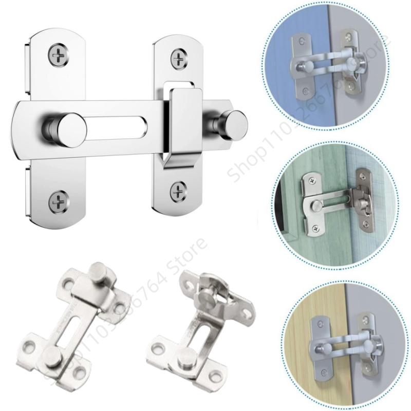 Universal 90/180 ° Pestillo de bloqueo de acero inoxidable, cerradura de puerta corrediza de Granero, puertas, ventanas, seguridad, protector antirrobo para el hogar