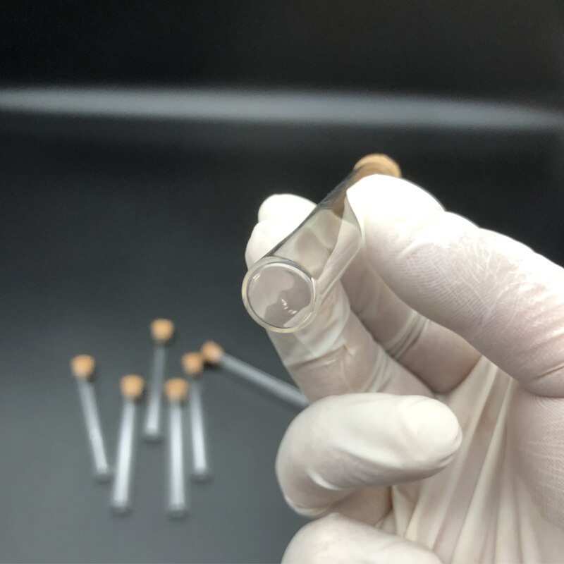 15x100mm Lab Clear Flat Bottom Glass Test Tubes With Cork Wooden Stoppers Laboratory Supplies 50pcs/Pack
