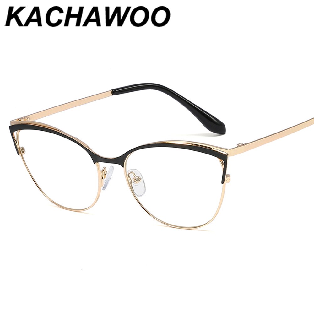 Kachawoo cat eye glasses frame women metal eyeglasses optical glasses female gold black pink ladies item