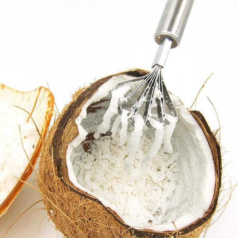 Coconut Shaver Steel Fish Scale Scraper Fish Skin Brush Peeler Fish Cleaning Tool Kitchen Gadget LPT5214