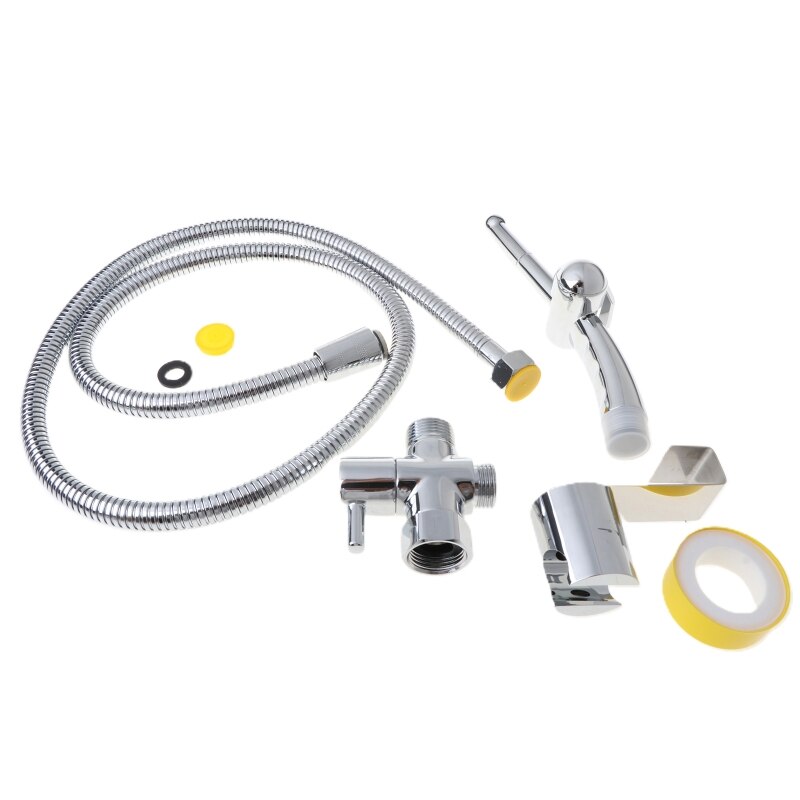 Handheld Bidet Sproeier Set Verstelbare Abs Veldspuit & Messing T-Adapter Draagbare Douche Sproeier Voor Badkamer Doek Luier