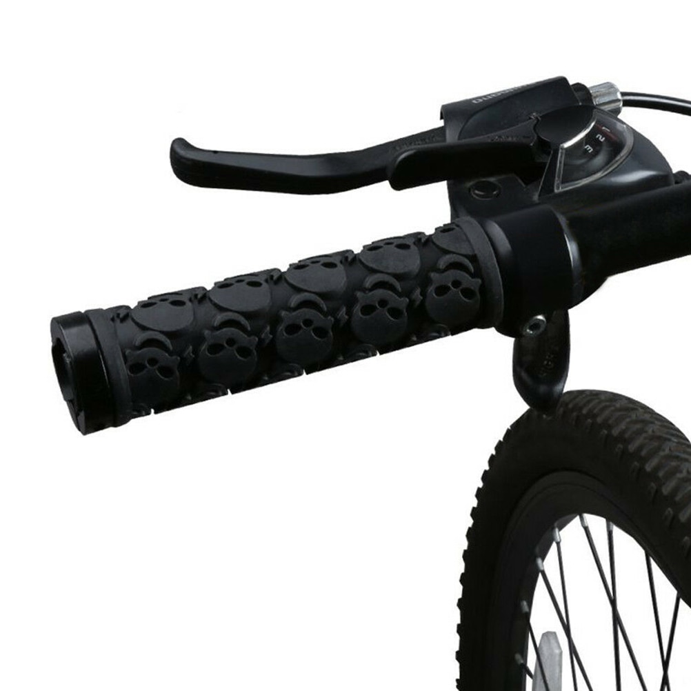 Cykelstyr greb kraniet mønster skridsikre cykel greb blød ergonomisk cykel håndtag bar greb til mtb mountainbike