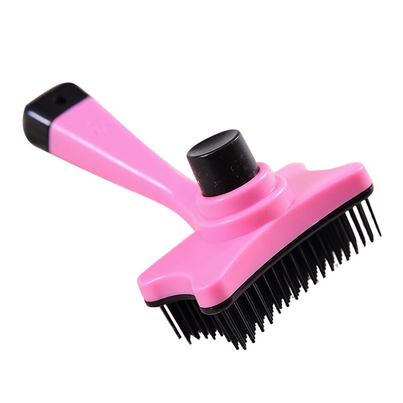 Cepillo de pelo para perros y gatos, peine de masaje de autolimpieza, Golden Retriever, productos para mascotas, accesorios: Pink