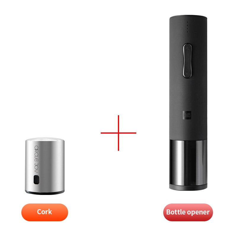 Xiaomi Mijia Rode Wijn Flesopener Cap Stopper Snelle Decanter Set Automatische Flesopener Elektrische Kurkentrekker Foliesnijder Kurk: Opener add Cork