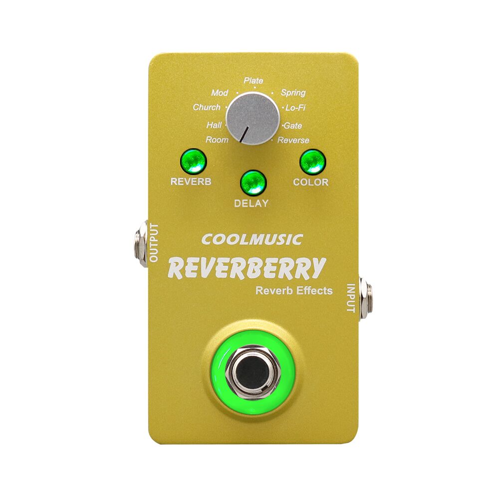 Pedal de efectos de reverberación Digital de guitarra eléctrica COOLMUSIC A-RE01 con 9 efectos de reverberación accesorios de guitarra de Metal de Bypass verdadero