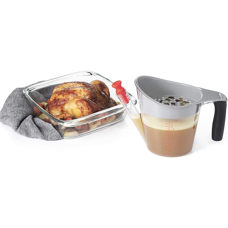 Buenos agarres multifuncionales con separador de grasa salsa taza de medición despertar olla de carne sopa colección herramientas de cocina