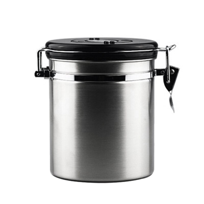 Coffee Storage Container Airtight Stainless Steel Coffee Canister Coffee Bean Container with Valve: Light Grey