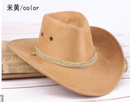 10 pièces/lot Western Cowboy chapeau hommes casquette d'équitation accessoire de large bord chapeau adulte décontracté faux cuir cowboy chapeau: 7