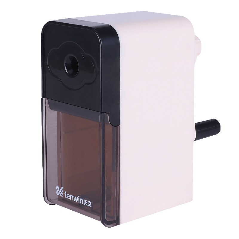 Afilador de lápices para bocetos, manivela de mano con contenedor, herramientas profesionales de pintura, papelería para artistas, suministros escolares: White