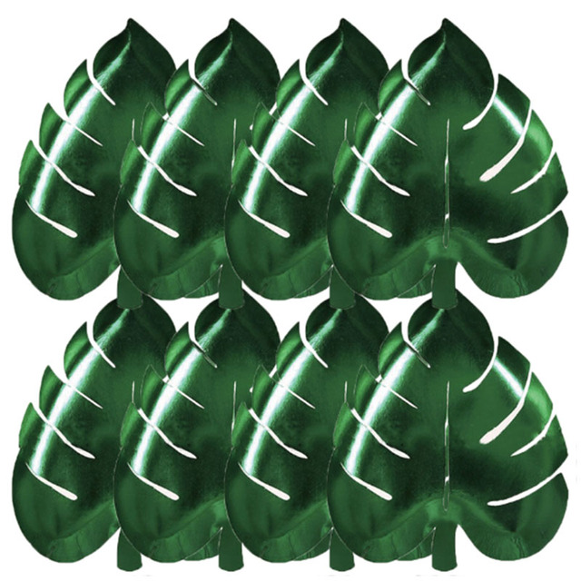 8Guests Hawaii Turtle Leaf Paper Plates Hawaiian Tropical Aloha Summer Party Decor Happy Jungle Safari Birthday Party Leaf Plate: Deep Sapphire