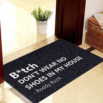 Hem dekorativ ytterdörr matta entré dörrmatta 40 x 60cm polyester svart brun tpr gummi halkfri golvmatta matta välkomstmattor: Tryck btch svart