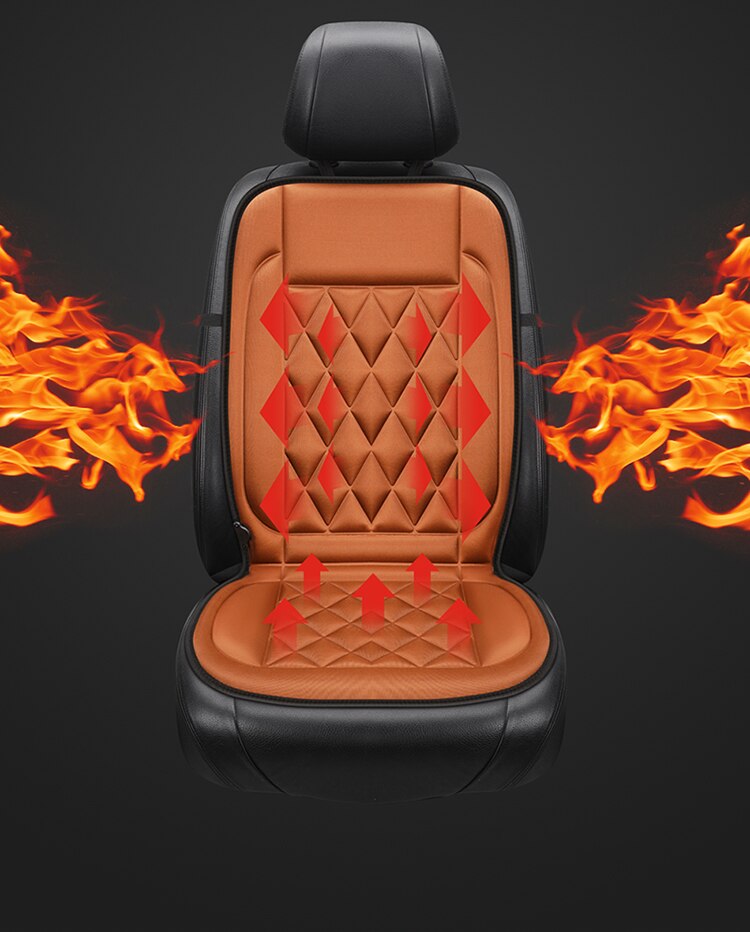 Cojín calefactable para asiento de coche, protector de invierno para asiento de coche, cubiertas calefactables universales, negro y gris