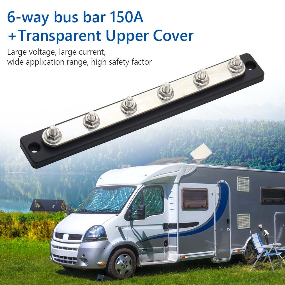 Bus Bar for Truck Boat RV 48V 100 150 Amp Busbar Buss Barwith Clear Transparent Cover touring vehicles parts accessories