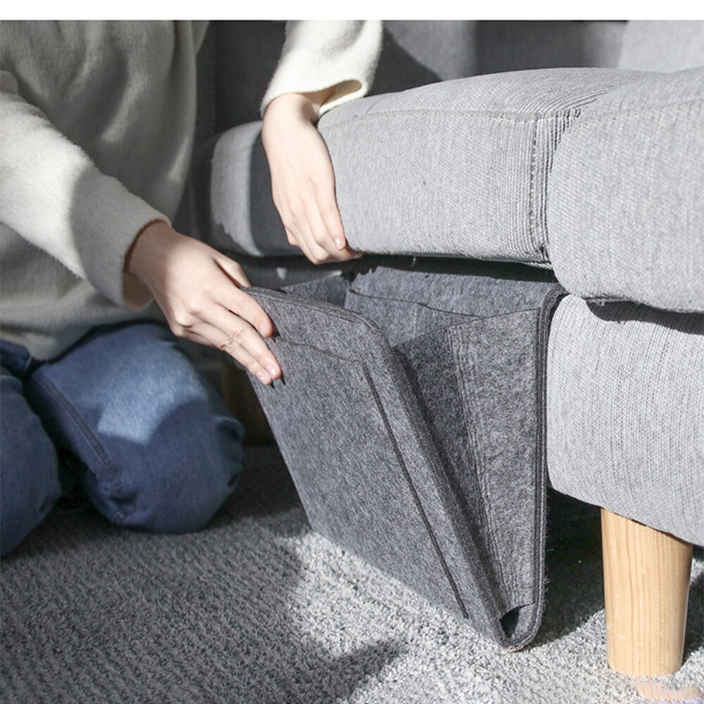 Bed Opbergtas Pocket Vilt Nachtkastje Opknoping Organizer Slaapzaal Boek Tijdschrift Tv Remote Caddy Stapelbed Houder Voor Tafel sofa