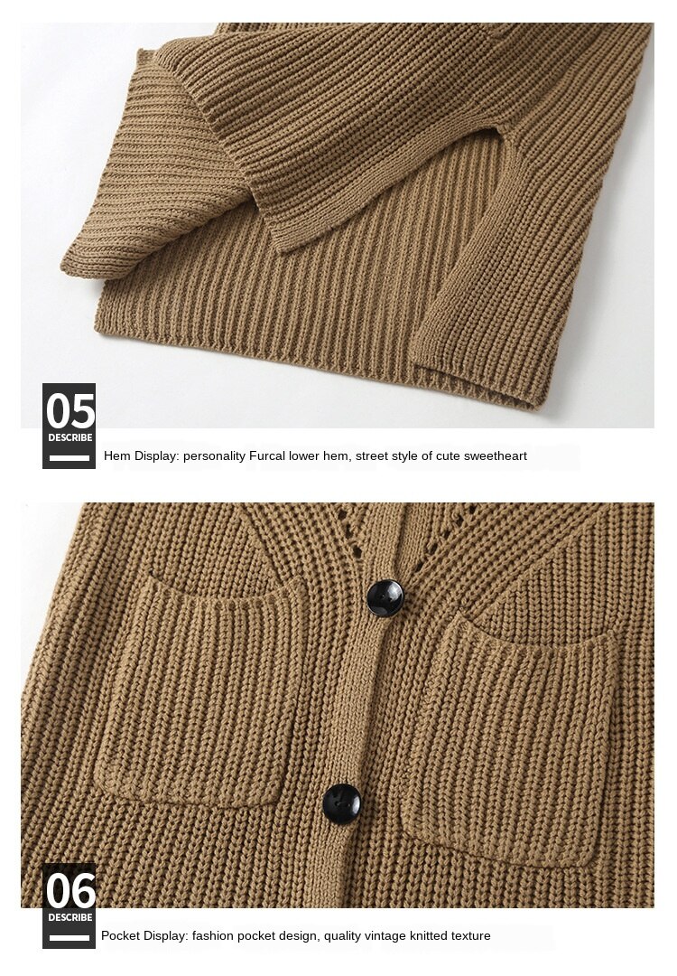 Suéter largo para niños y niñas, abrigo de 10 a 12 años, ropa de otoño, cárdigan grueso de punto para adolescentes